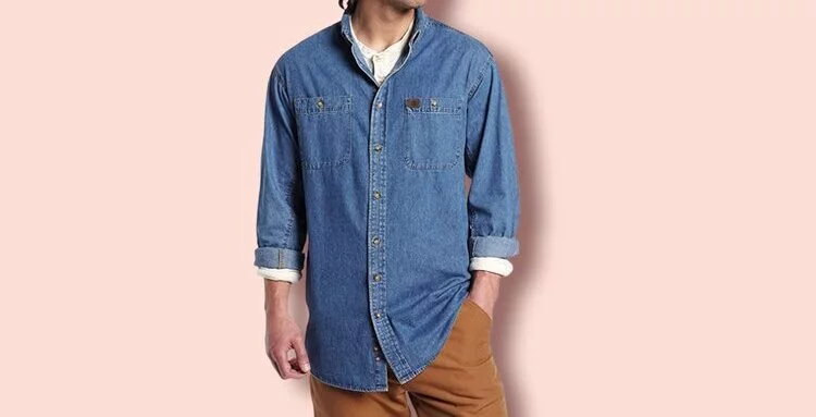 Denim Shirt with coral jeans