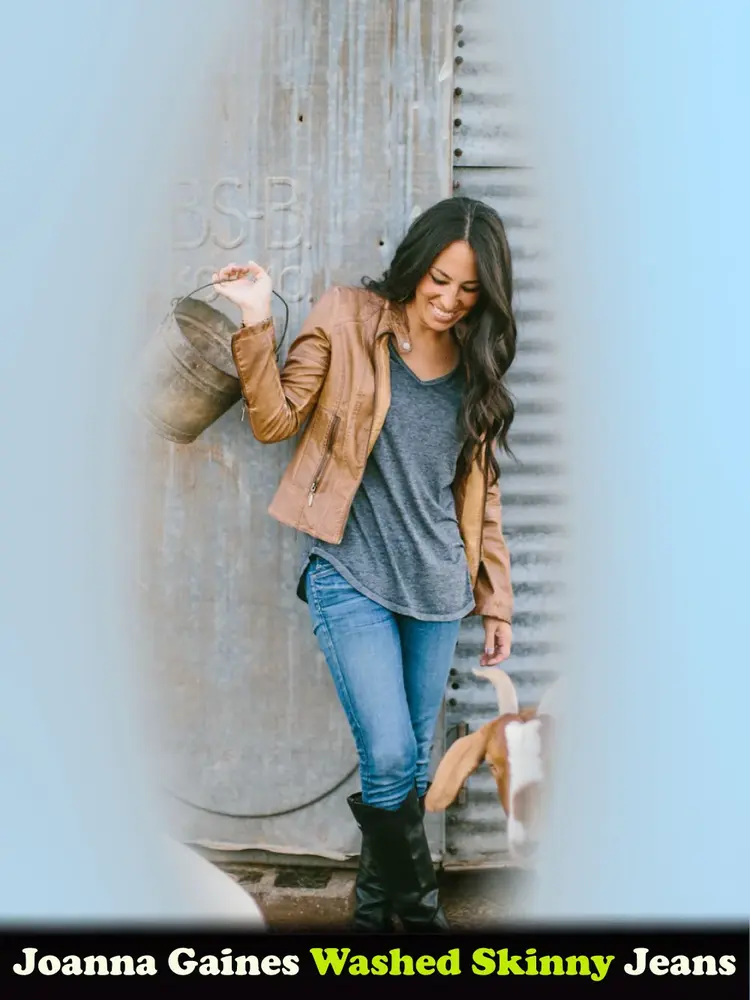 Joanna Gaines with Washed Skinny Jeans
